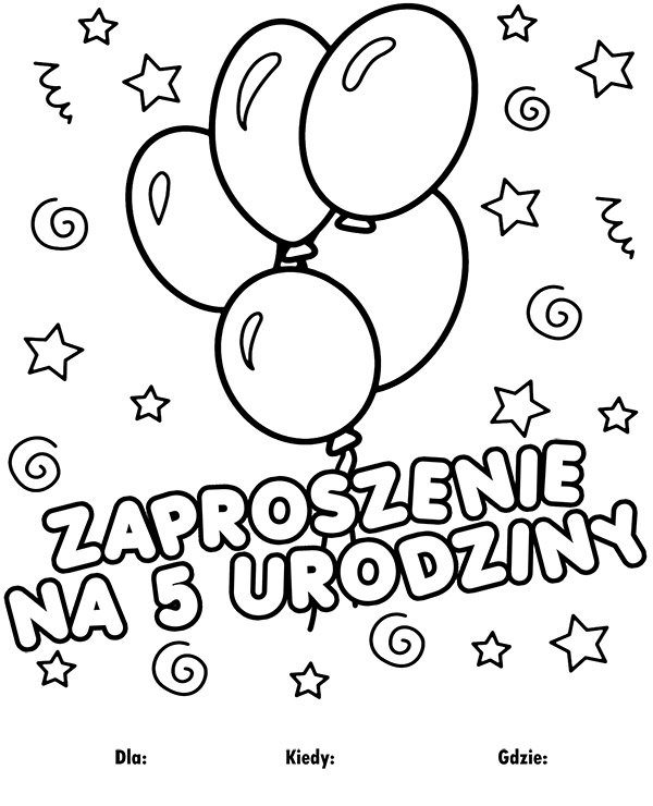 Urodziny kolorowanki